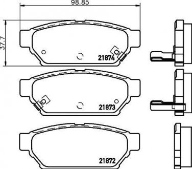 Колодки тормозные дисковые задние Mitsubishi Carisma, Colt IV, Lancer 1.6, 1.8 (95-06) NISSHINBO np3026