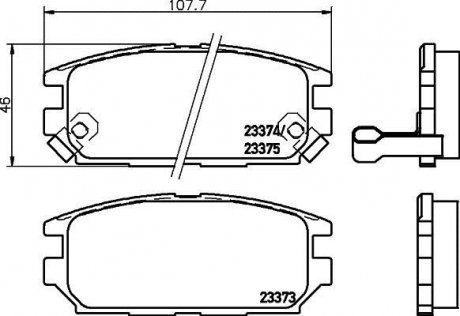 Колодки тормозные дисковые задние Mitsubishi Galant, Lancer 1.8, 2.0, 2.5 (96-03) Mitsubishi Galant, Lancer NISSHINBO np3034