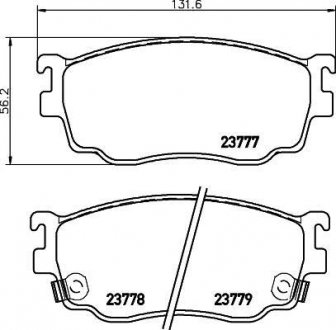 Колодки гальмівні дискові передні Mazda 626 2.0 (98-02) Mazda 626, 323 NISSHINBO np5023