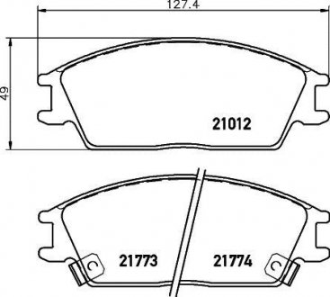 Колодки тормозные дисковые передние Hyundai Accent 1.3, 1.5 (94-00) NISSHINBO np6000