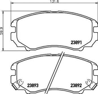 Колодки гальмівні дискові передні Hyundai Elantra, Sonata IV, Tucson/Kia Soul, Sportage 1.6, 2.0, 2.4 (06-) Hyundai IX20, KIA Sportage, Soul, Hyundai Elantra, KIA Magentis, Hyundai Sonata, Coupe, Tucson, Tiburon NISSHINBO np6003