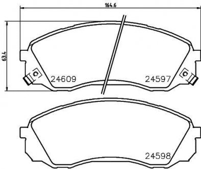 Купити Гальмівні колодки HUYNDAI/KIA H-1 "F "08>> KIA Carnival, Hyundai H-1 NISSHINBO np6005 (фото1) підбір по VIN коду, ціна 1354 грн.