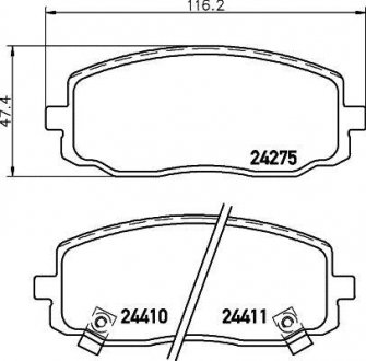 Колодки тормозные дисковые передние Hyundai i10/Kia Picanto 1.0, 1.1 (07-) NISSHINBO np6024