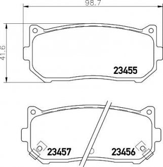 Купить Колодки тормозные дисковые задние Kia Cerato, Carens 1.6, 1.8 2.0 (02-) KIA Clarus, Shuma, Carens, Cerato NISSHINBO np6026 (фото1) подбор по VIN коду, цена 948 грн.