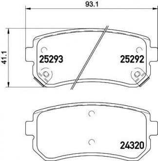 Колодки тормозные дисковые задняя Sonata YF (09-15), Tucson TL (15-) NISSHINBO np6069