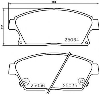 Колодки тормозные дисковые передние Chevrolet Cruze 1.6, 1.8, 2.0 (11-) NISSHINBO np6073