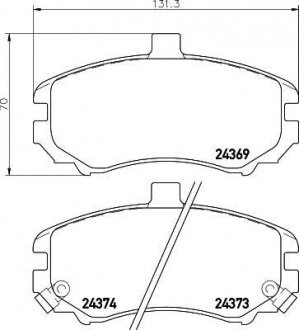 Купити Колодки гальмівні дискові передні Hyundai Elantra 1.6, 1.8, 2.0 (00-06) Hyundai Elantra NISSHINBO np6079 (фото1) підбір по VIN коду, ціна 1037 грн.