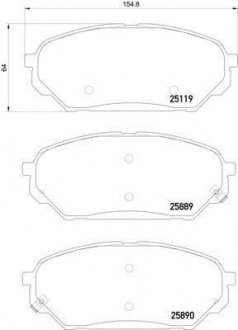 Колодки тормозные дисковые передние Hyundai ix55 3.0, 3.8 (08-) NISSHINBO np6086