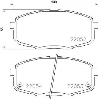 Колодки тормозные дисковые передние Hyundai i30/Kia Cerato 1.4, 1.6, 1.8, 2.0 (07-) NISSHINBO np6095