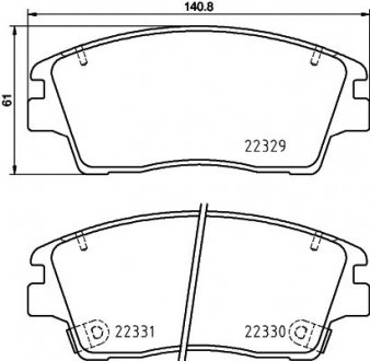 Купити Гальмівні колодки HYUNDAI/KIA Tucson/Sportage \'\'F \'\'15-22 Hyundai Tucson NISSHINBO np6147 (фото1) підбір по VIN коду, ціна 1413 грн.