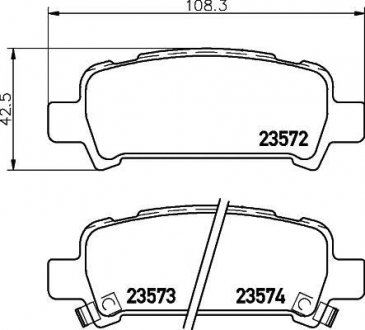 Колодки тормозные дисковые задние Subaru Legacy, Outback 2.0, 3.0 (03-) Subaru Forester, Legacy, Impreza, Outback NISSHINBO np7003