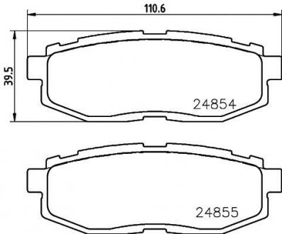 Колодки тормозные дисковые задние Subaru Forester 2.0 (13-19), Tribeca 3.0, 3.6 (06-14) Subaru Tribeca, Legacy, Forester NISSHINBO np7013