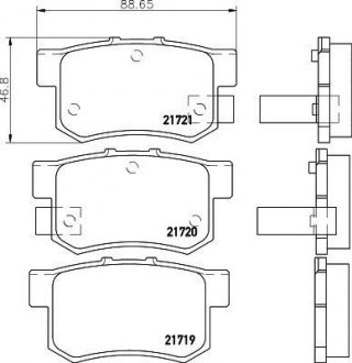 Колодки тормозные дисковые задние Honda Civic VII 1.4, 2.0 (00-05) NISSHINBO np8008