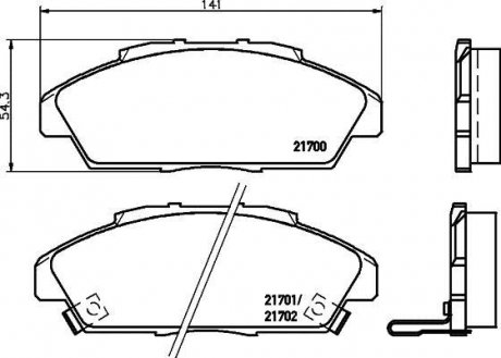 Колодки гальмівні дискові передні Honda Accord IV 1.8, 2.2 (90-93) NISSHINBO np8024