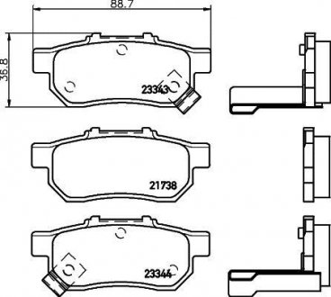 Колодки гальмівні дискові задні Honda Jazz 1.2, 1.3, 1.5, (02-09) Honda Civic NISSHINBO np8027