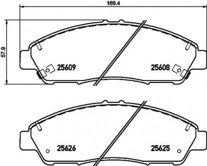 Колодки тормозные дисковые передние Honda Pilot (15-)/Acura MDX (YD_) (13-) Honda Pilot, Acura MDX NISSHINBO np8034