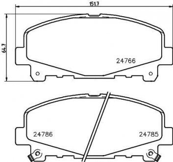 Колодки гальмівні передні дискові Honda Accord VIII 2.0, 2.4 універсал (08-) NISSHINBO np8035