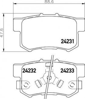 Колодки тормозные дисковые задние Honda Accord 2.0, 2.2, 2.4 (02-), Civic VII (01-05)/Suzuki SX-4 1.6. 2.0 (06-) Honda Stream, CR-V, Accord NISSHINBO np8037 (фото1)