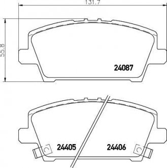 Колодки гальмівні дискові передні Honda Civic 1.4, 1.6, 1.8, 2.0 (05-) NISSHINBO np8042