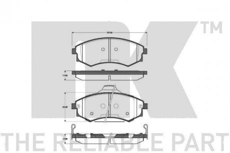 Купити Колодки гальмівні дискові Hyundai Sonata NK 223412 (фото1) підбір по VIN коду, ціна 1114 грн.