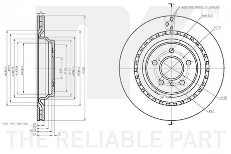 Диск тормозной Mercedes M-Class, GLE-Class NK 3133145