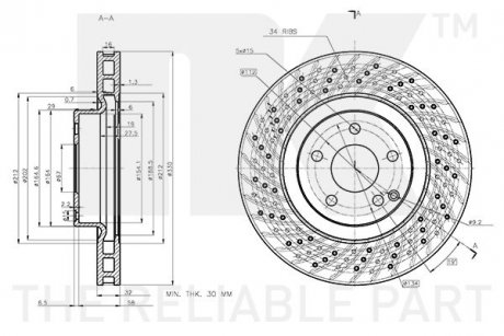 Диск тормозной невентилированный Mercedes W211, S211 NK 3133147