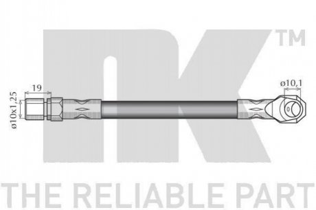 Шланг тормозной Lada 2110, Priora NK 852343