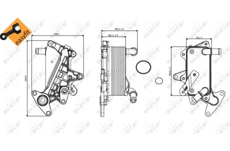 Радиатор масла VW Golf 7Polo (13>) SK Octavia A7 SE IbizaLeonToledo (13>) 6-ступ NRF 31357