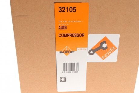 Купить Компрессор кондиционера Audi A6 2.5TDI 00-05/A4 01-05 Audi A6, Allroad, A4 NRF 32105 (фото1) подбор по VIN коду, цена 11121 грн.