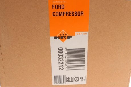Купить Компрессор кондиционера Ford Mondeo/Transit 1.8-2.5 00-06 Ford Mondeo, Jaguar X-type, Ford Transit NRF 32212 (фото1) подбор по VIN коду, цена 7206 грн.