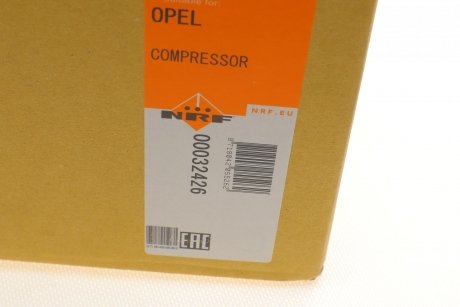 Компресор кондиціонера Opel Astra 02-/Meriva 05-10/Zafira 1.6/1.8 05-15 NRF 32426