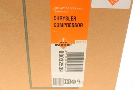 Купить Компрессор кондиционера Chrysler Voyager 2.5/2.8CRD 00-08 Chrysler Voyager NRF 32539 (фото1) подбор по VIN коду, цена 9503 грн.