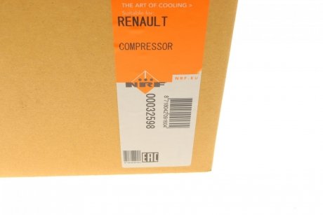 Купить Компрессор кондиционера Renault Megane/Scenic 1.4/1.6/2.0 dCi 09- Renault Megane, Scenic, Grand Scenic NRF 32598 (фото1) подбор по VIN коду, цена 13532 грн.