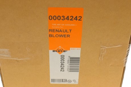 Купить Моторчик печки Renault Laguna 1.6 01- Renault Laguna NRF 34242 (фото1) подбор по VIN коду, цена 2237 грн.