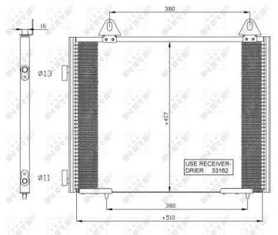 Радіатор кондиціонера Land Rover Freelander 98-06 NRF 35351