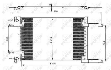 Радіатор кондиціонера Fiat Doblo 1.6/1.9D 01- NRF 35493