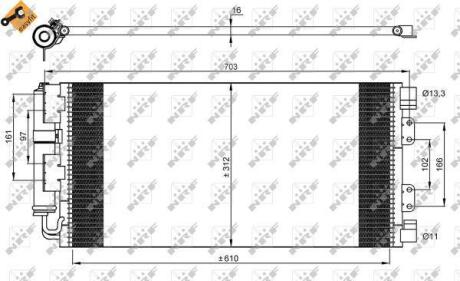 Радіатор кондиціонера Land Rover Freelander 98-06 NRF 35548