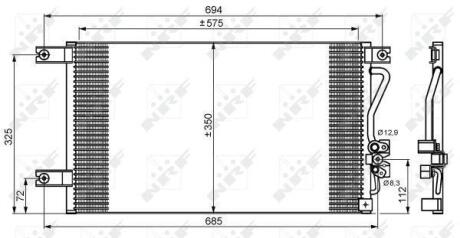 Радіатор кондиціонера Mitsubishi Pajero 98- NRF 35756
