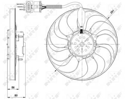 Вентилятор радиатора VW Golf 1.8T/2.3/2.8/1.9TDI 00-05/Audi A3 1.8T 96-03 NRF 47392