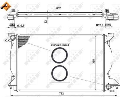 Радіатор охолодження Audi A4 2.5 TDI 00-06 (398x632x32) NRF 50540