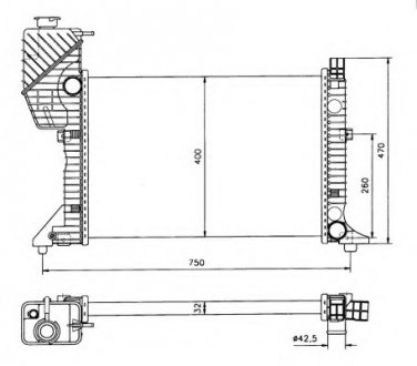 Радиатор охлаждения MB Sprinter 2.3D 95- NRF 50559