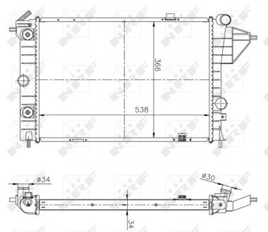 Радіатор охолодження Opel Vectra A 1.6-2.0 88-95 Opel Vectra NRF 513508A