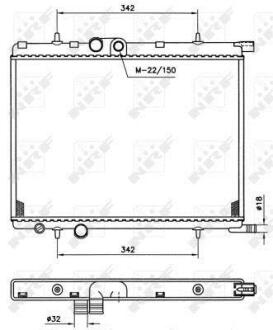 Радіатор охолодження Citroen Berlingo/Peugeot Partner 1.6-2.0HDI 96- (545x380x18) NRF 519524