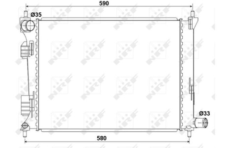 Купити Радіатор охолодження двигуна Hyundai Veloster, KIA Rio, Hyundai Accent, I20 NRF 53166 (фото1) підбір по VIN коду, ціна 3594 грн.