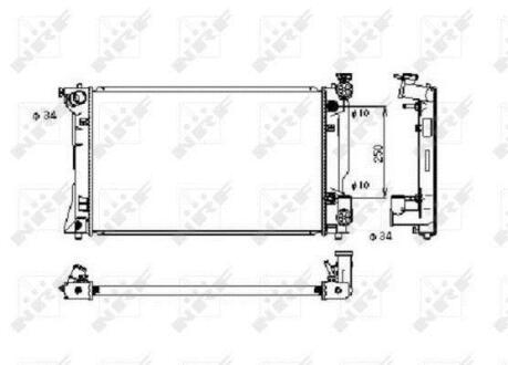 Радіатор охолодження Toyota Avensis 2.0/2.4 03-08 (АКПП) NRF 53395