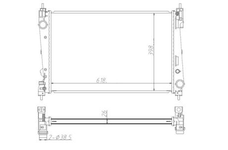 Радіатор охолодження Fiat Doblo/Opel Combo 1.3/1.6/2.0 D Multijet 10- (МКПП) NRF 550005