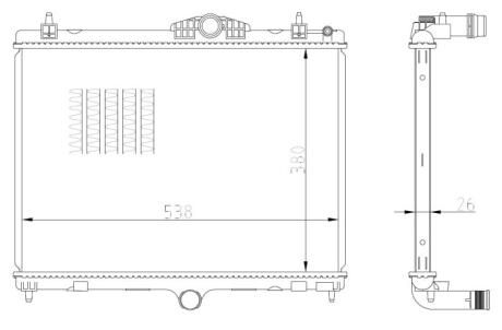 Радіатор охолодження Peugeot 508 1.6 HDi 10-18 NRF 550027