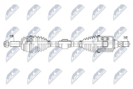 Піввісь приводу лів. Jeep Compass/Patriot 06- Jeep Compass, Dodge Caliber, Jeep Patriot NTY npw-ch-060