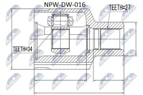 ШРКШ всередину. 27x34x47 SsangYong Rexton2 2.7Xdi NTY npw-dw-016