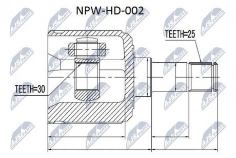 Купить ШРУС внутренний левый Honda Civic Honda Civic NTY npwhd002 (фото1) подбор по VIN коду, цена 1657 грн.